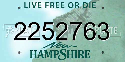 2252763 New Hampshire License Plate