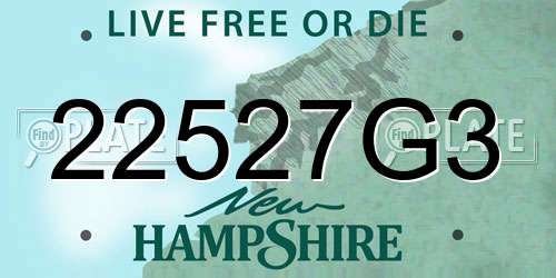 22527G3 New Hampshire License Plate