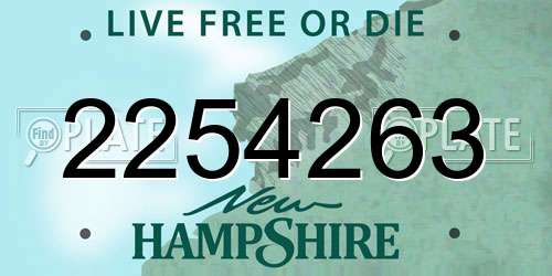 2254263 New Hampshire License Plate