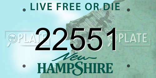 22551 New Hampshire License Plate