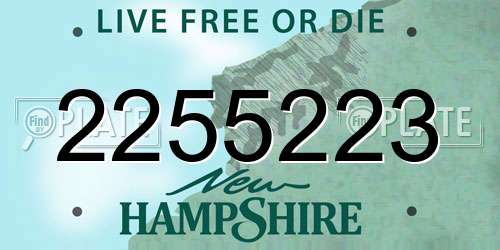 2255223 New Hampshire License Plate
