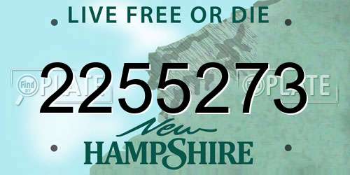 2255273 New Hampshire License Plate