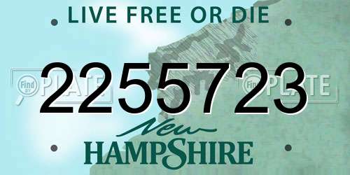 2255723 New Hampshire License Plate