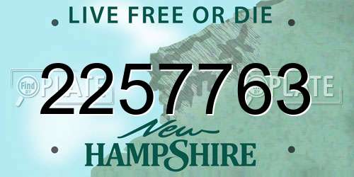 2257763 New Hampshire License Plate