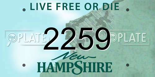2259 New Hampshire License Plate
