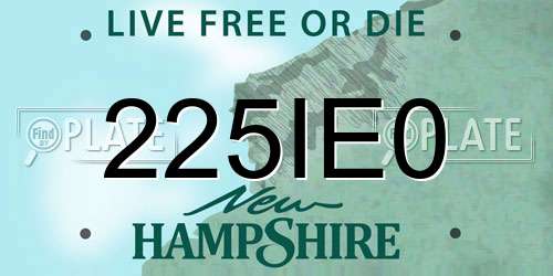 225IE0 New Hampshire License Plate