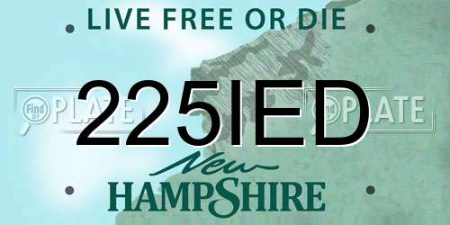 225IED New Hampshire License Plate