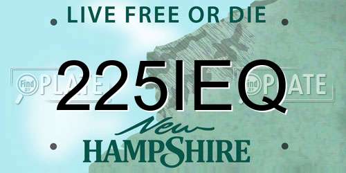 225IEQ New Hampshire License Plate