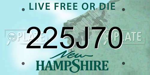 225J70 New Hampshire License Plate