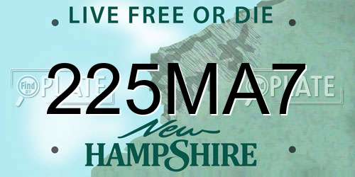 225MA7 New Hampshire License Plate