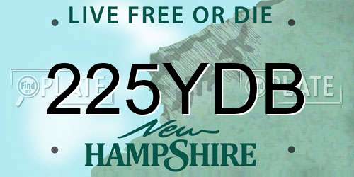 225YDB New Hampshire License Plate