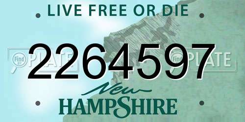 2264597 New Hampshire License Plate