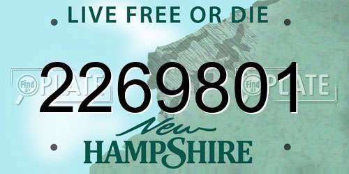 2269801 New Hampshire License Plate