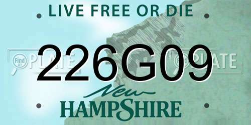 226G09 New Hampshire License Plate