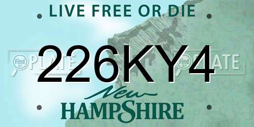 226KY4 New Hampshire License Plate
