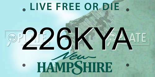 226KYA New Hampshire License Plate