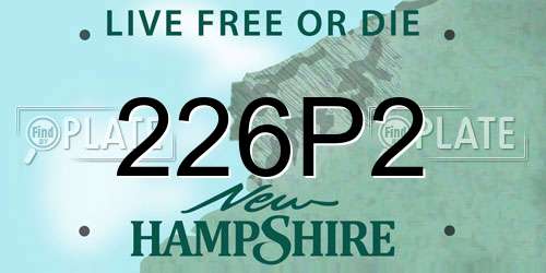 226P2 New Hampshire License Plate