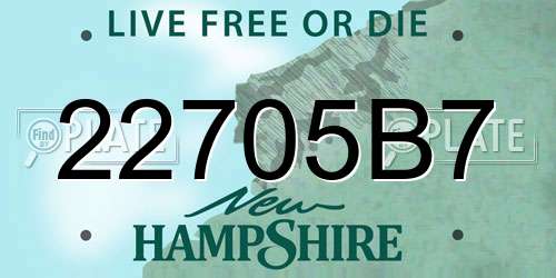 22705B7 New Hampshire License Plate