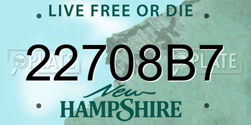 22708B7 New Hampshire License Plate