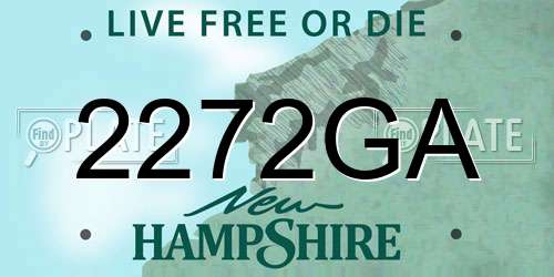 2272GA New Hampshire License Plate