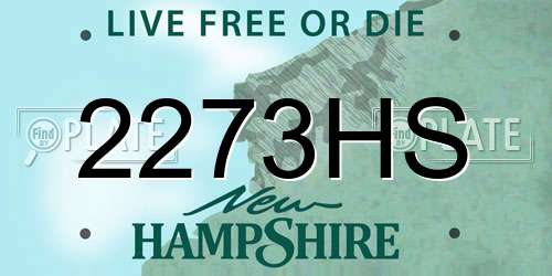 2273HS New Hampshire License Plate