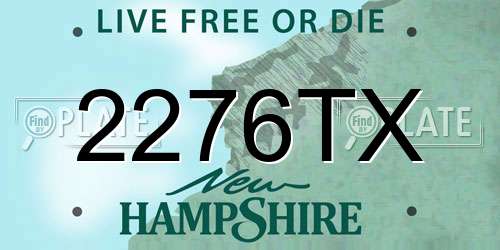 2276TX New Hampshire License Plate