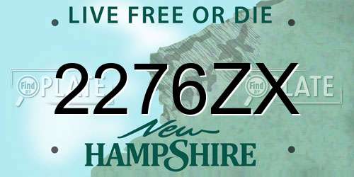 2276ZX New Hampshire License Plate
