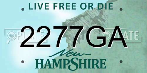 2277GA New Hampshire License Plate
