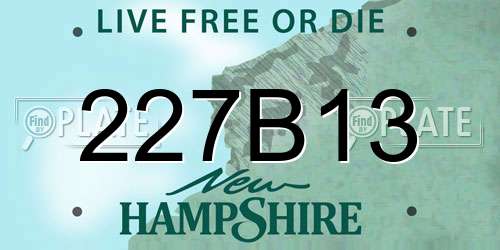 227B13 New Hampshire License Plate