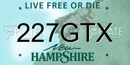 227GTX New Hampshire License Plate