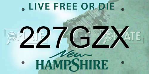 227GZX New Hampshire License Plate