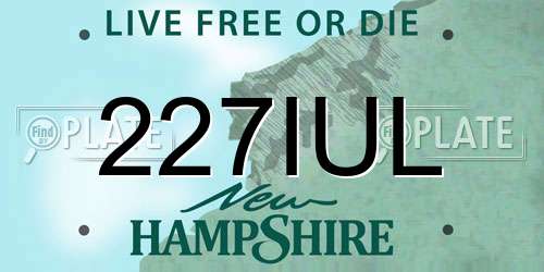 227IUL New Hampshire License Plate