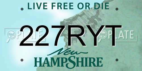 227RYT New Hampshire License Plate