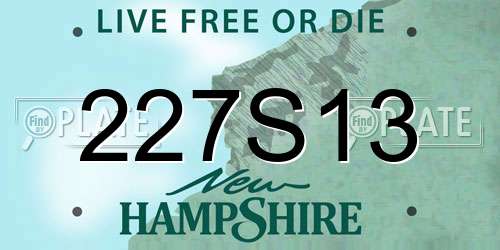 227S13 New Hampshire License Plate