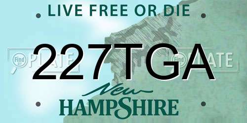 227TGA New Hampshire License Plate