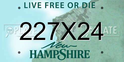 227X24 New Hampshire License Plate