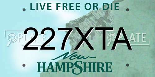 227XTA New Hampshire License Plate