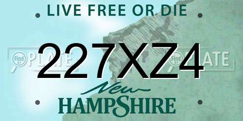 227XZ4 New Hampshire License Plate
