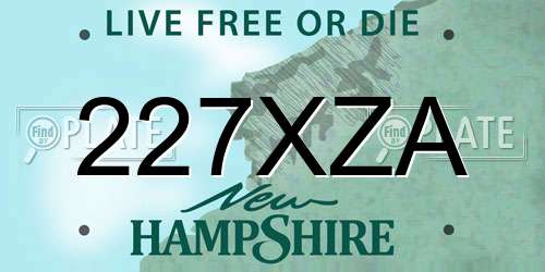 227XZA New Hampshire License Plate
