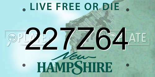 227Z64 New Hampshire License Plate
