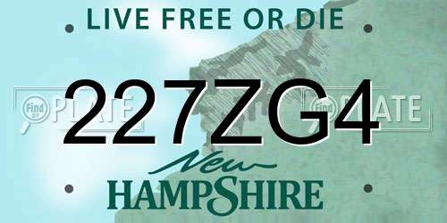 227ZG4 New Hampshire License Plate
