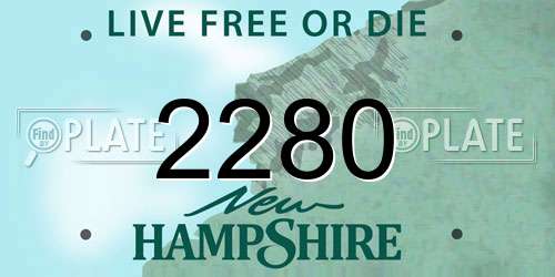 2280 New Hampshire License Plate