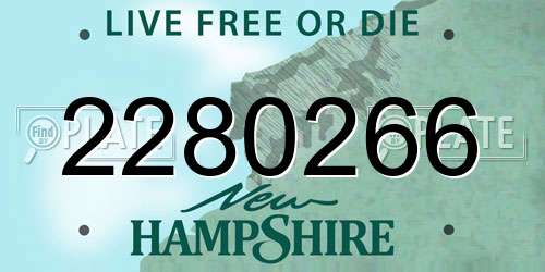 2280266 New Hampshire License Plate