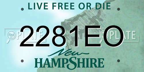 2281EO New Hampshire License Plate