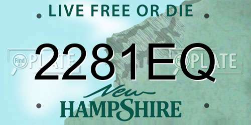 2281EQ New Hampshire License Plate