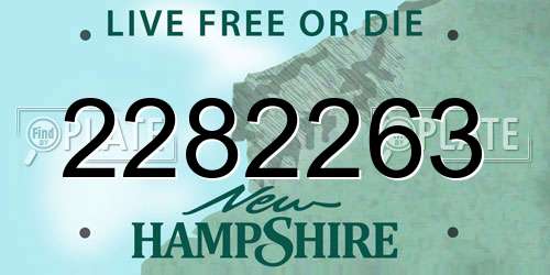 2282263 New Hampshire License Plate
