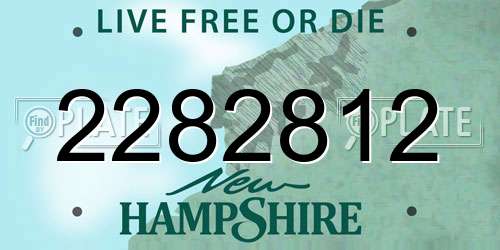 2282812 New Hampshire License Plate