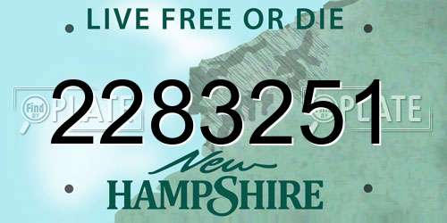 2283251 New Hampshire License Plate
