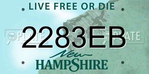 2283EB New Hampshire License Plate