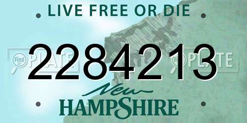 2284213 New Hampshire License Plate
